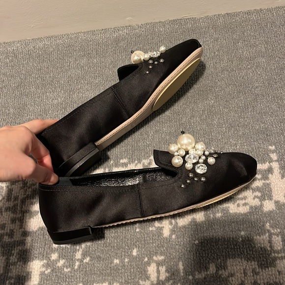Miu Miu black satin flats, size 6.5 - Picture 4 of 9